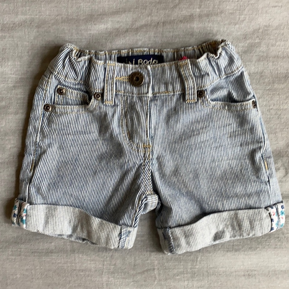 Mini Boden 2 year striped jean shorts